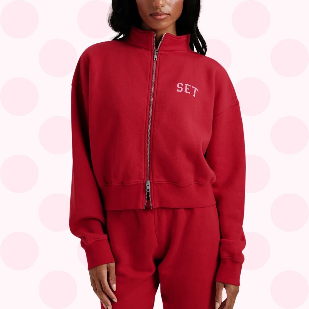 SET Active red zip-up jacket